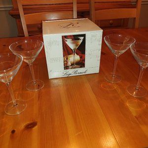 Set of Four Luigi Bormioli Martini and Dessert Glasses